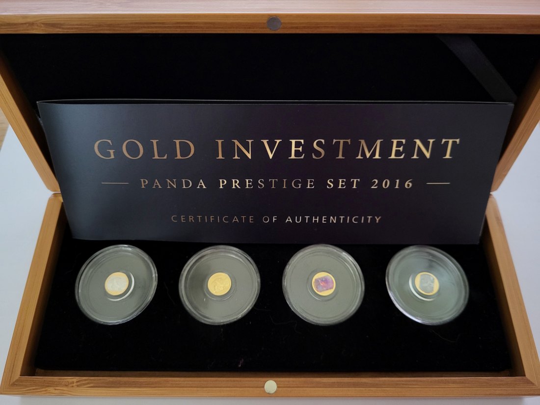  10 Yuan 2016 Panda Goldmünze 4 Stk. 1g 999 China Spittalgold9800 (5525   