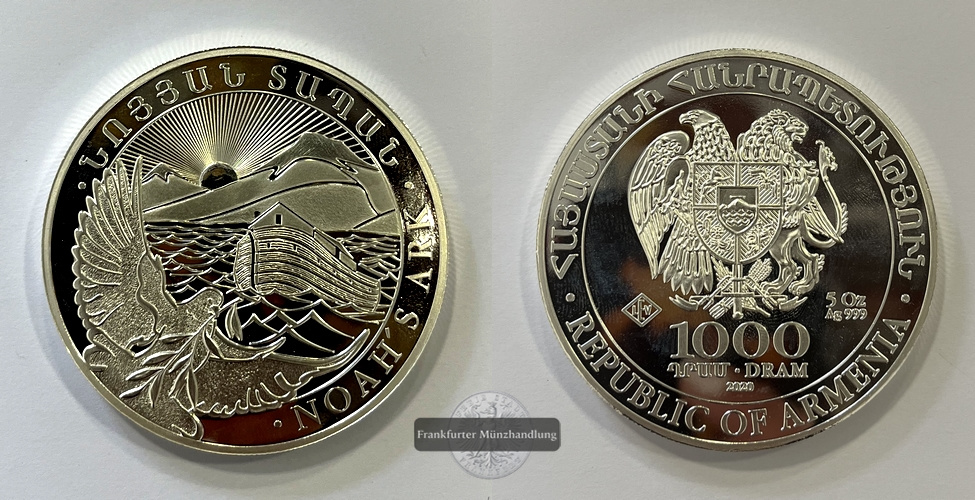  Armenien 1000 Dram 2020 Arche Noah KM#227 FM-Frankfurt  Feinsilber: 155,35g   
