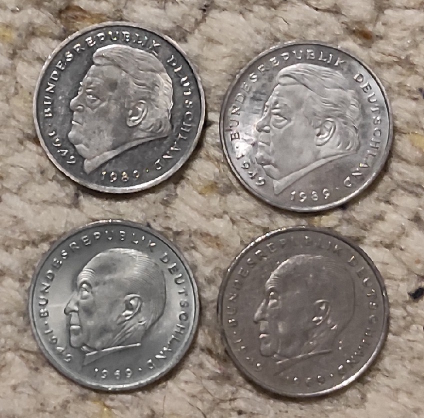  d006: Deutschland 4 x 2 Mark, 2 x Adenauer, 2 x Strauss   