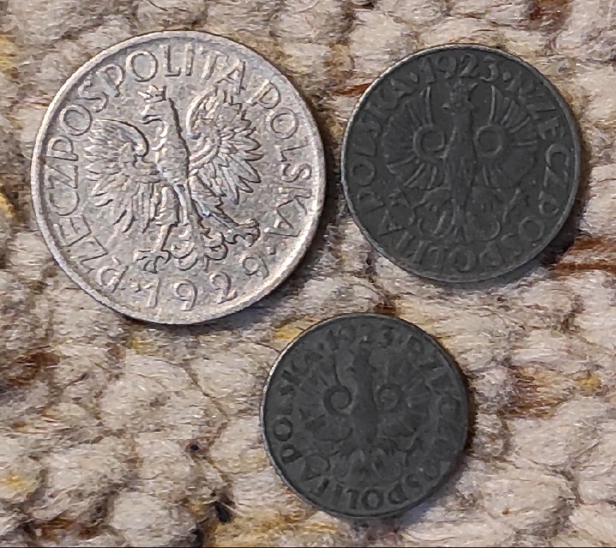  d018: Polen kleines Münzlot mit 3 älteren Münzen   