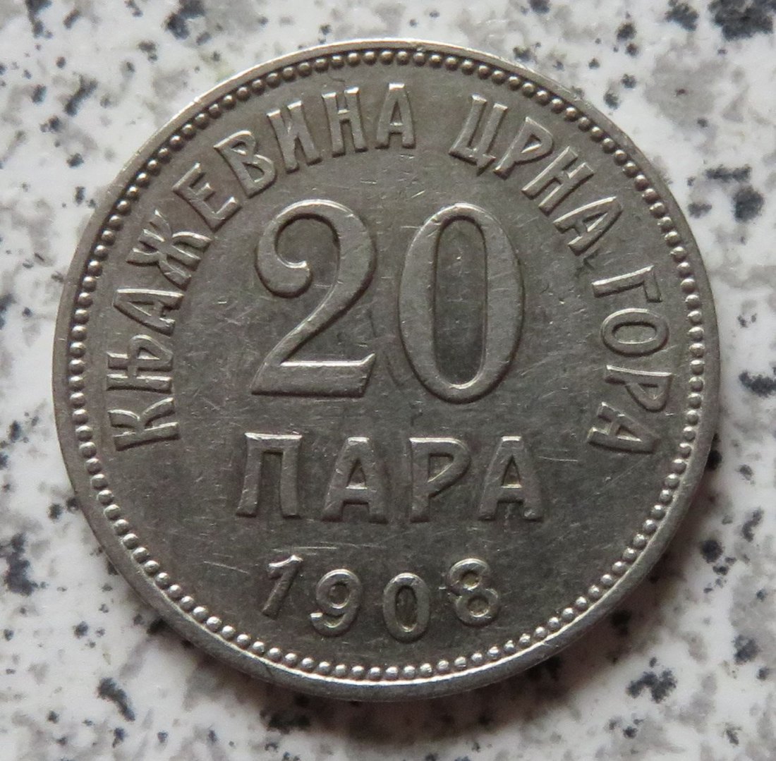 Montenegro 20 Para 1908   