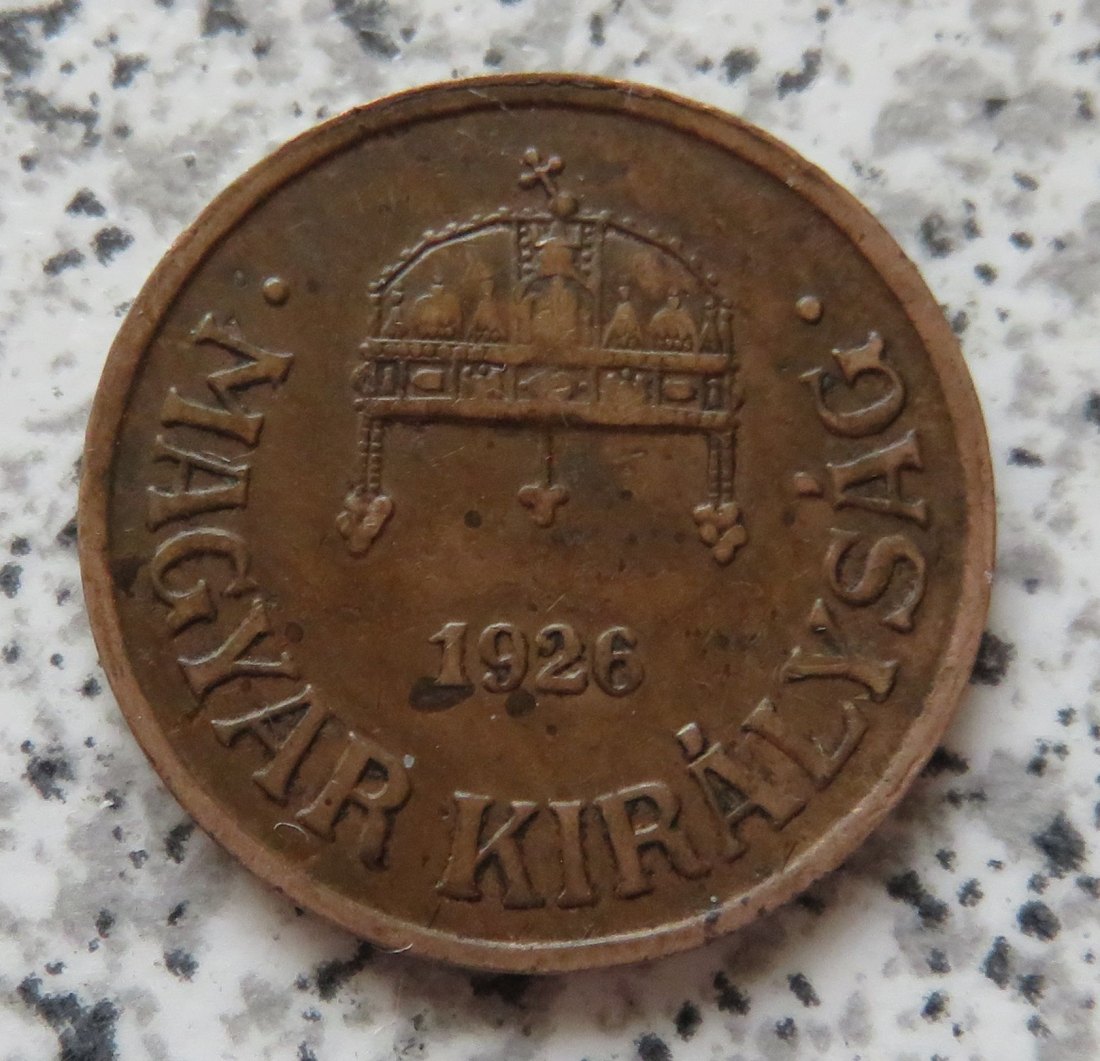  Ungarn 1 Filler 1926   