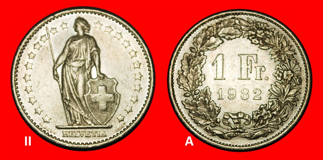 Ⰺ OHNE STERN (1850-2026): SCHWEIZ ★ 1 FRANKEN 1982! GERADE VERÖFFENTLICHT!★OHNE VORBEHALT!
