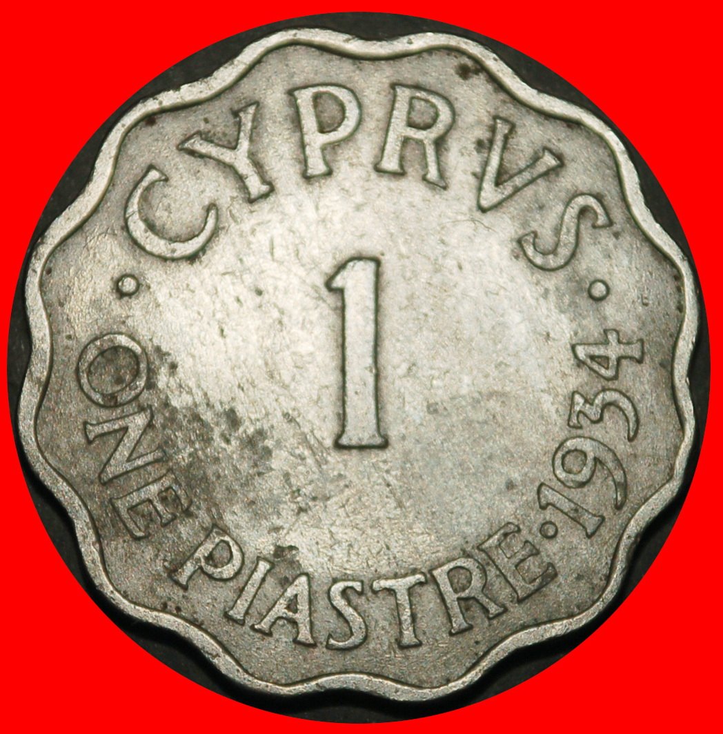 Ⰺ GREAT BRITAIN: CYPRUS ★ 1 PIASTRE 1934! GEORGE V (1911-1936)★LOW START ★ NO RESERVE!
