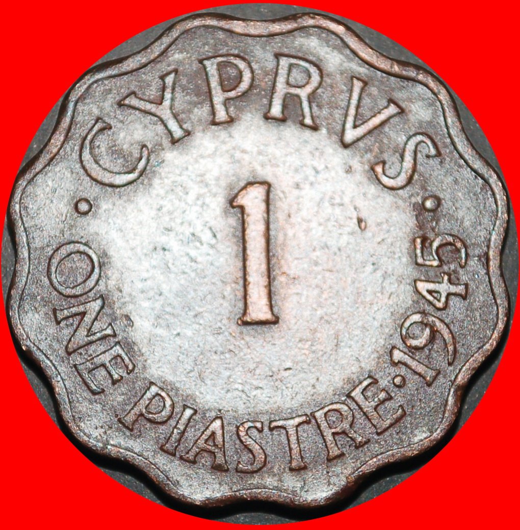  Ⰺ WARTIME (1939-1945): CYPRUS ★ 1 PIASTRE 1945! GREAT BRITAIN TYPE 1938-1946★LOW START ★ NO RESERVE!   