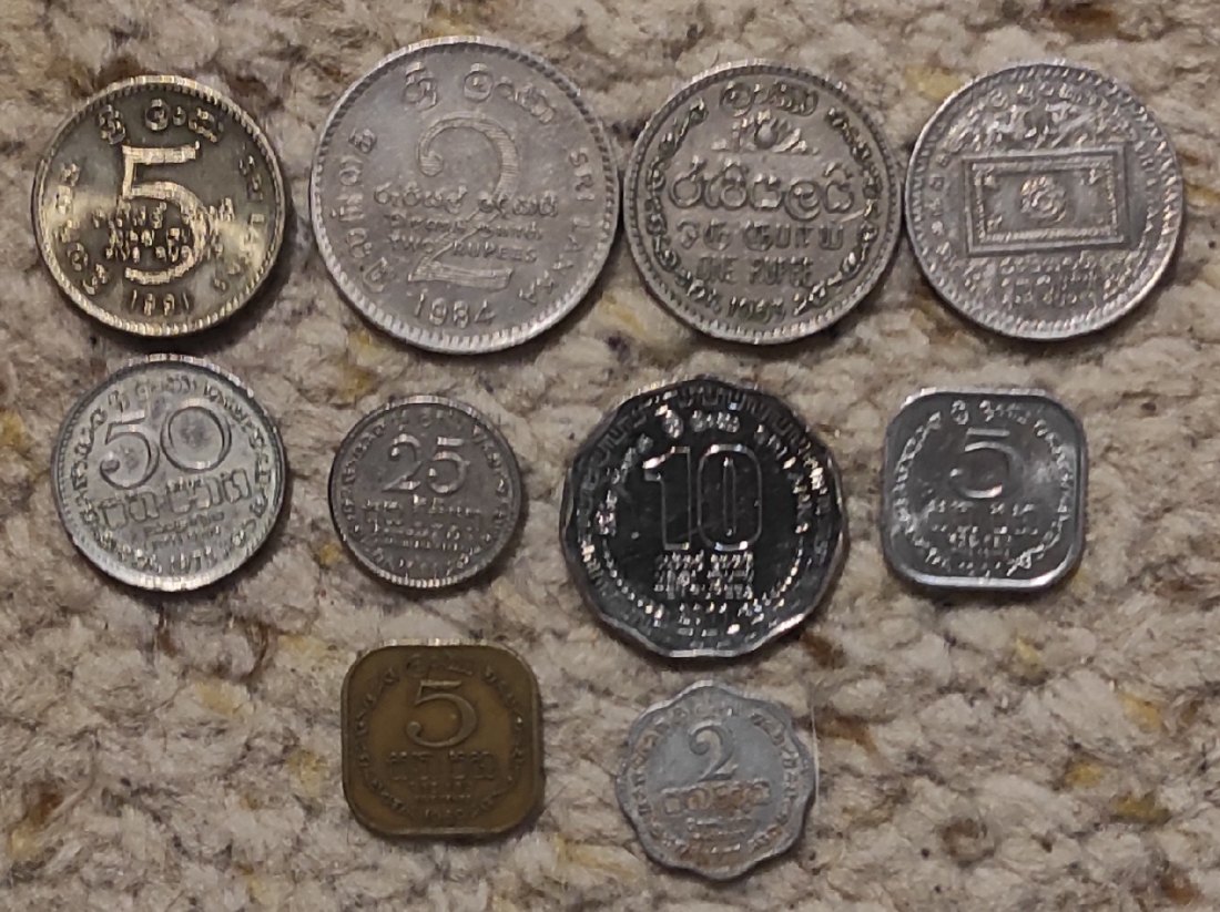  Set 086: Sri Lanka Münzlot mit 10 verschiedenen Münzen   