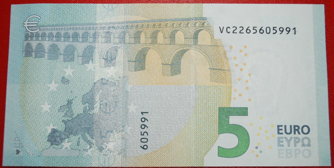  Ⰺ NEW EUROPE TYPE for russia (USSR):SPAIN★5 EUROS 2013 PREFIX VC V015A1! UNC★LOW START ★ NO RESERVE!   