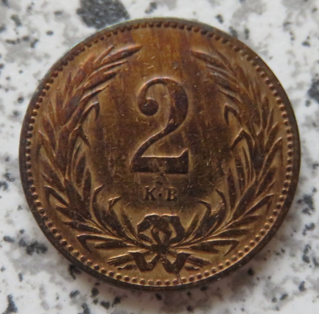  Ungarn 2 Filler 1898   