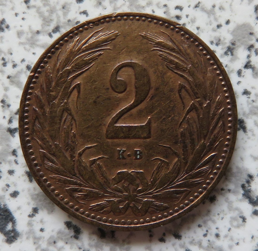  Ungarn 2 Filler 1908   