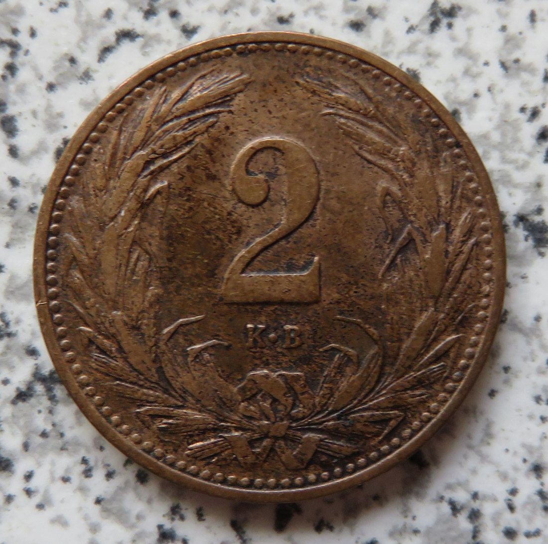  Ungarn 2 Filler 1908   