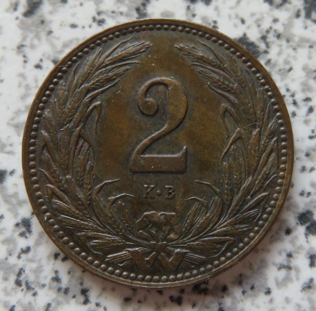  Ungarn 2 Filler 1909   