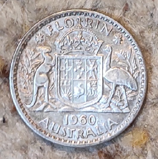  Australien 1 Florin (2 Schilling) 1960, SILBER,   