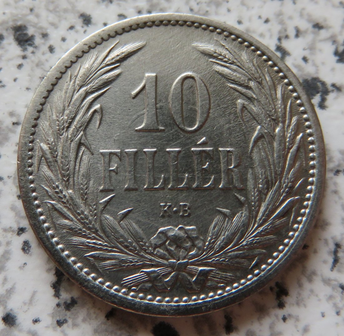  Ungarn 10 Filler 1908   