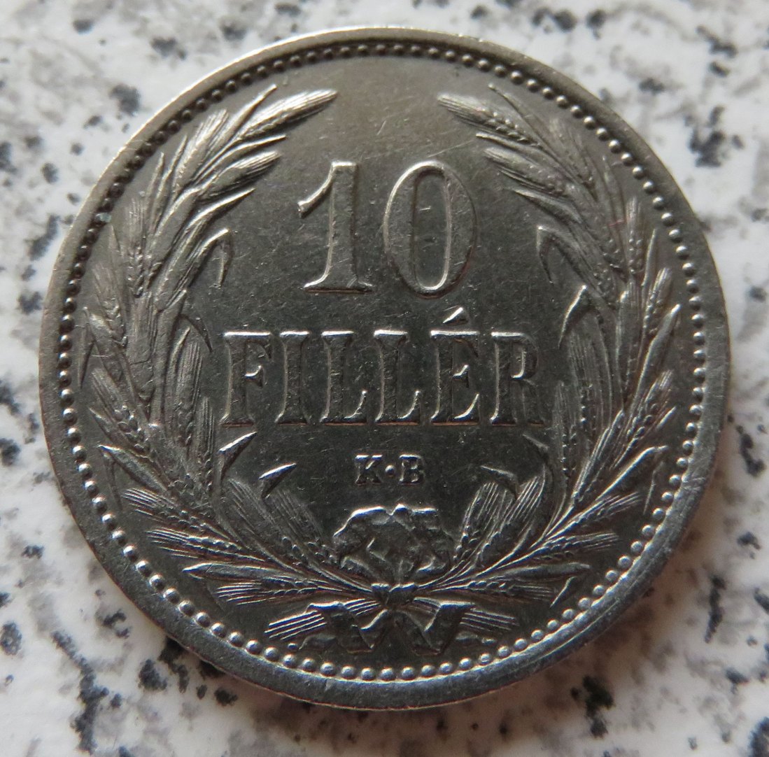  Ungarn 10 Filler 1908   