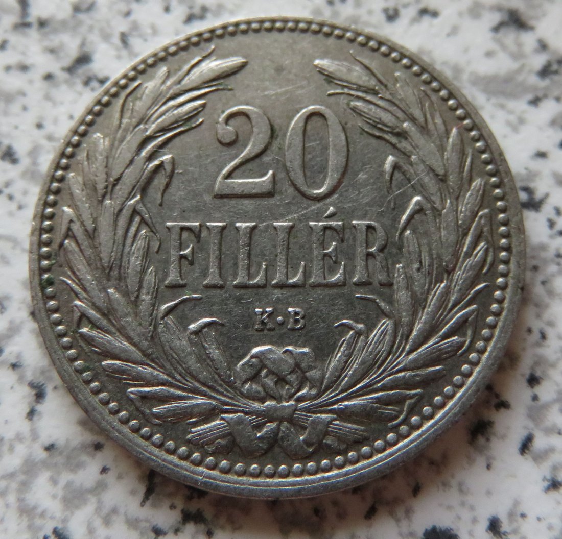  Ungarn 20 Filler 1908   