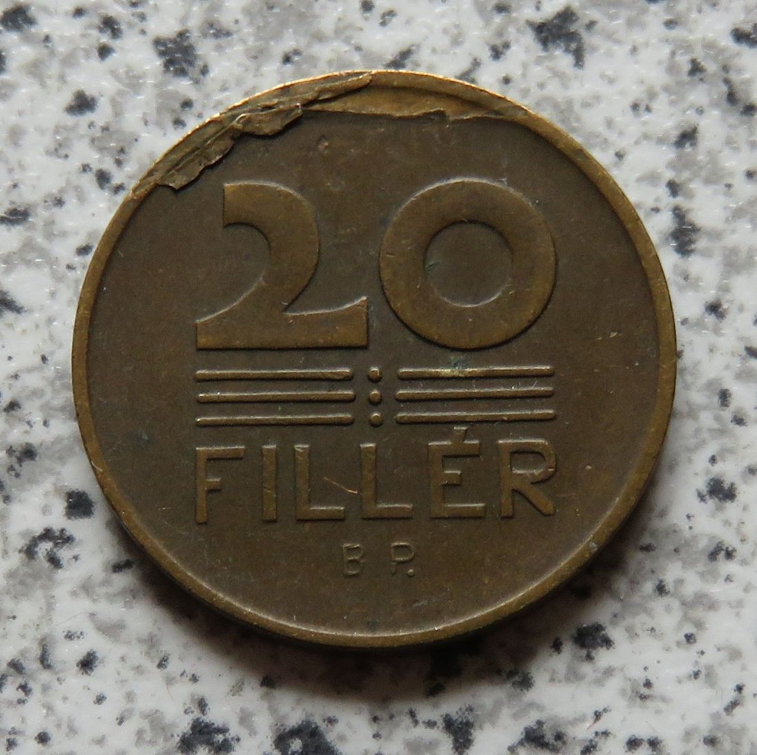  Ungarn 20 Filler 1947, defekter Schrötling   