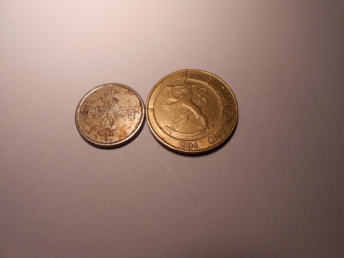  hn3 / Dänemark, 4er Lot, 5Öre 1981 (KM# 859), 25Öre 1967 (KM# 855), 25Öre 1990+1991 (KM# 868)   