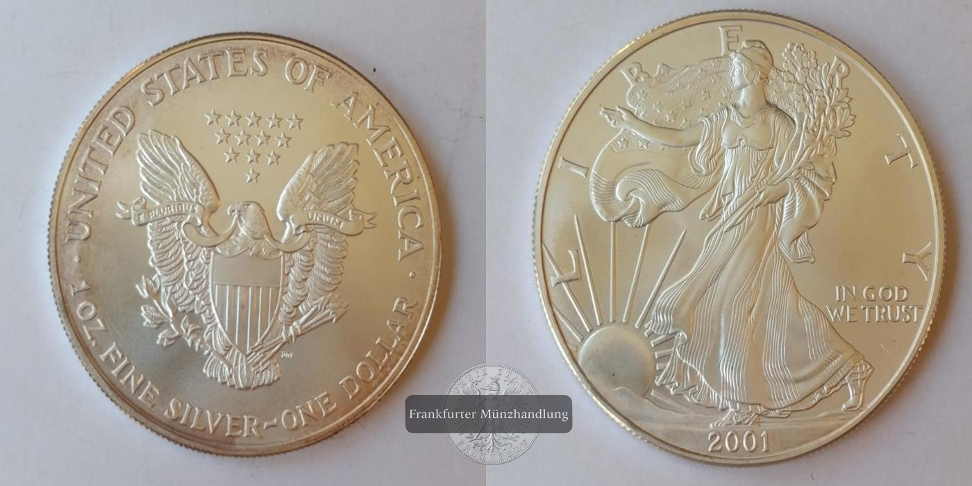 USA 1 Dollar 2001 Walking Liberty  KM#273  FM-Frankfurt Feinsilber: 31,1g   