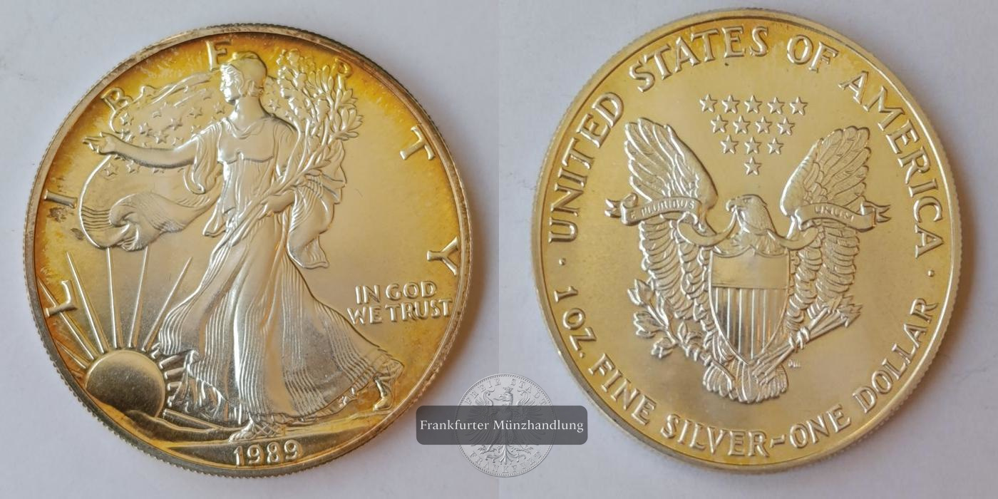  USA 1 Dollar 1989 Walking Liberty  KM#273  FM-Frankfurt Feinsilber: 31,1g   