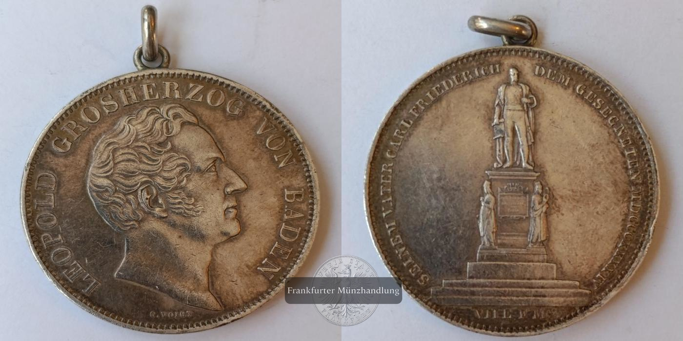  Großherzogtum Baden – Doppeltaler 1844, geprägt unter Leopold von Baden   