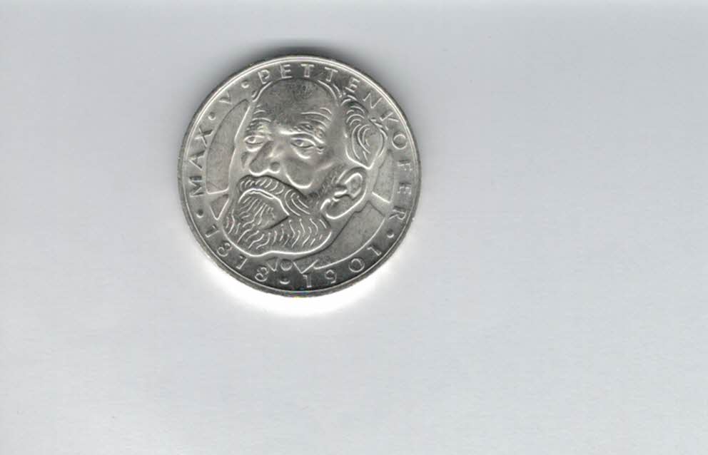  5 Mark 1968 D Max v. Pettenkoffer silber 7g fein BRD Deutschland Spittalgold9800 (4601/1   