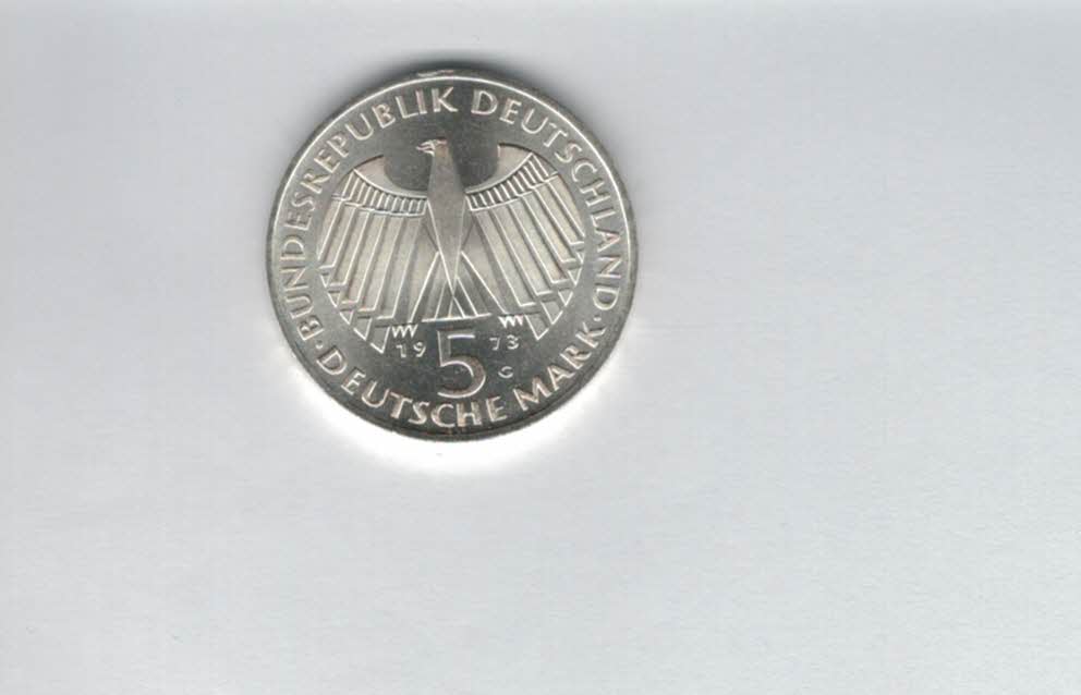  5 Mark 1973 G Frankfurter Nationalversammlung silber 7g fein BRD Deutschland Spittalgold9800 (4601/8   