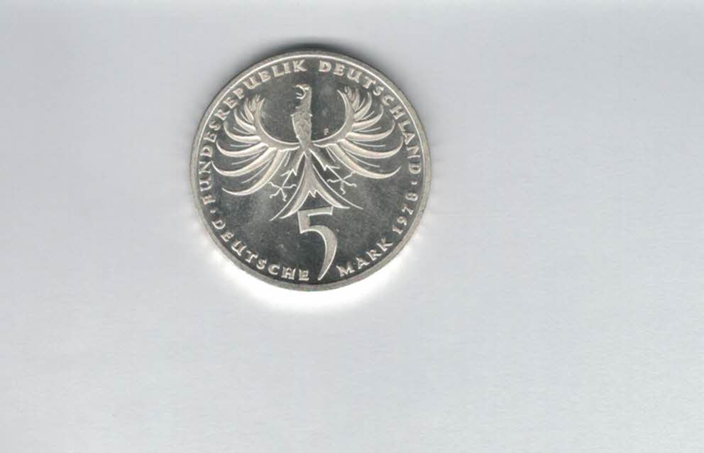  5 Mark 1978 F Balthasar Neumann silber 7g fein BRD Deutschland Spittalgold9800 (4601/15   