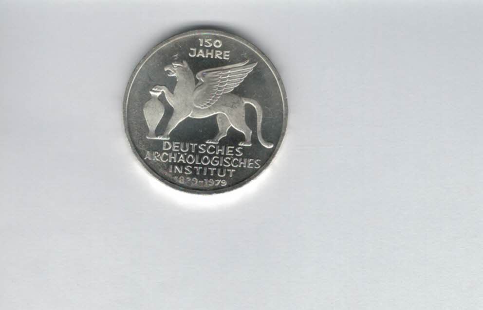  5 Mark 1979 J Archäologisches Institut silber 7g fein BRD Deutschland Spittalgold9800 (4601/16   