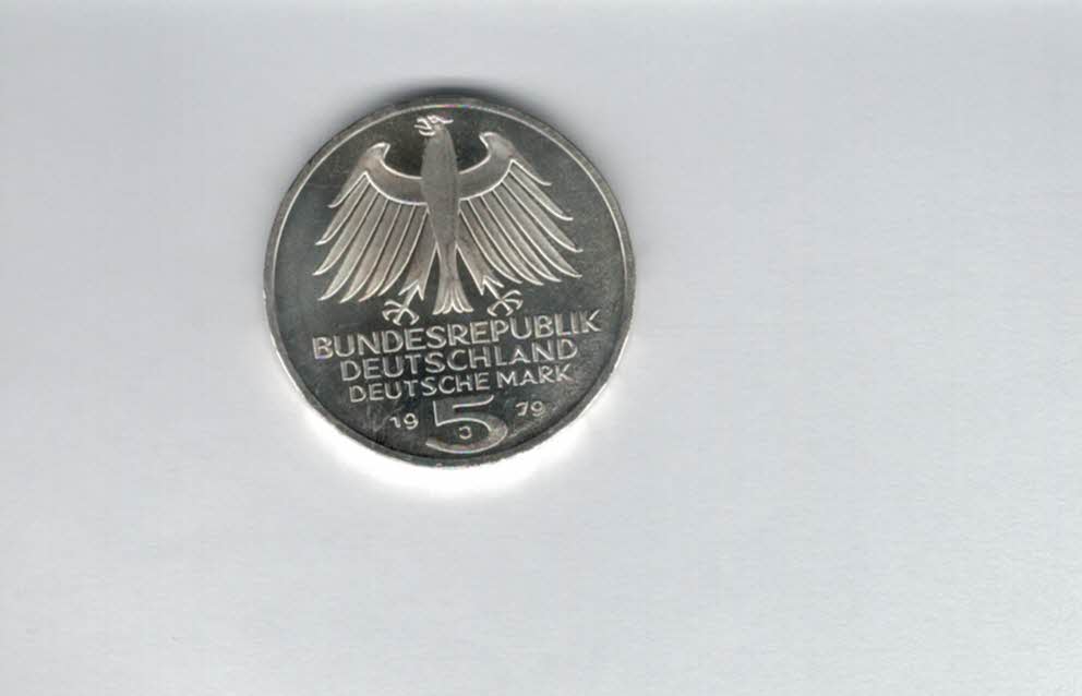  5 Mark 1979 J Archäologisches Institut silber 7g fein BRD Deutschland Spittalgold9800 (4601/16   