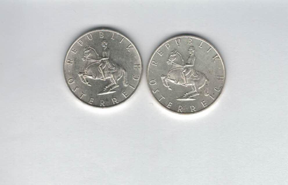  5 Schilling 1965 1966 2 Stk silber á 3,32 fein Österreich Spittalgold9800 /1054   