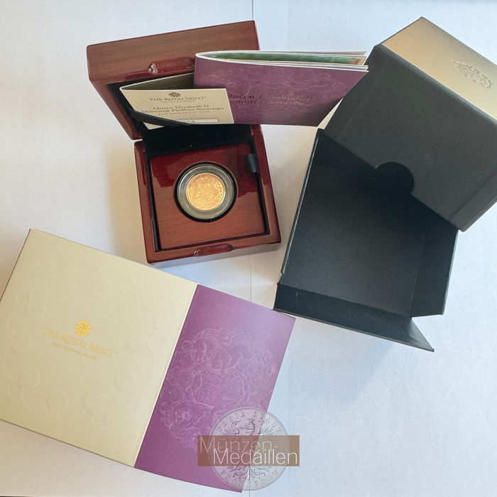  UK / 1 Sovereign Charles III (Queen Elizabeth II Memorial) 2022 MM-Frankfurt Feingold: 14,65g   