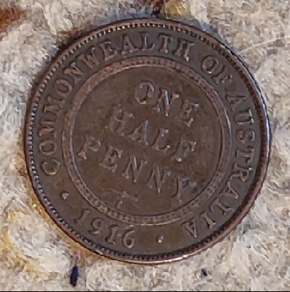  Australien 1/2 Penny 1916,   