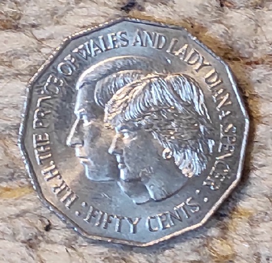  Australien 50 Cents 1981, Hochzeit von Prinz Charles und Lady Diana   