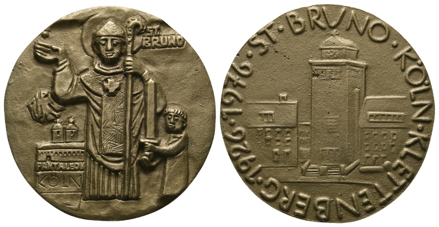  Medaille 1976; Köln; St. Bruno; Bronze; 35,70 g; Ø 50,19 mm   
