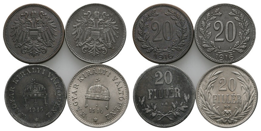  Ausland; Österreich - Ungarn; Lot Kleinmünzen (4 Stück)   