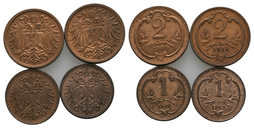  Ausland; Österreich - Ungarn; Lot Kleinmünzen (4 Stück)   