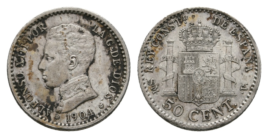  Ausland; Spanien; 50 cent 1904   