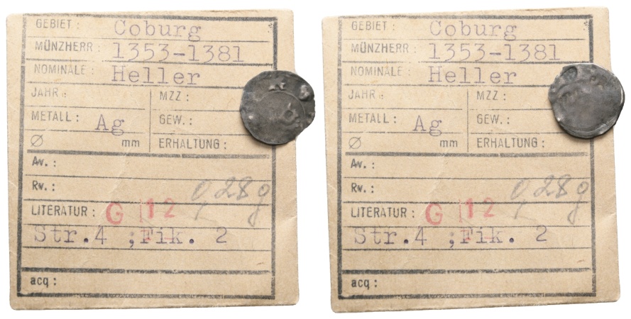  Altdeutschland; Coburg; Heller; 0,28 g   