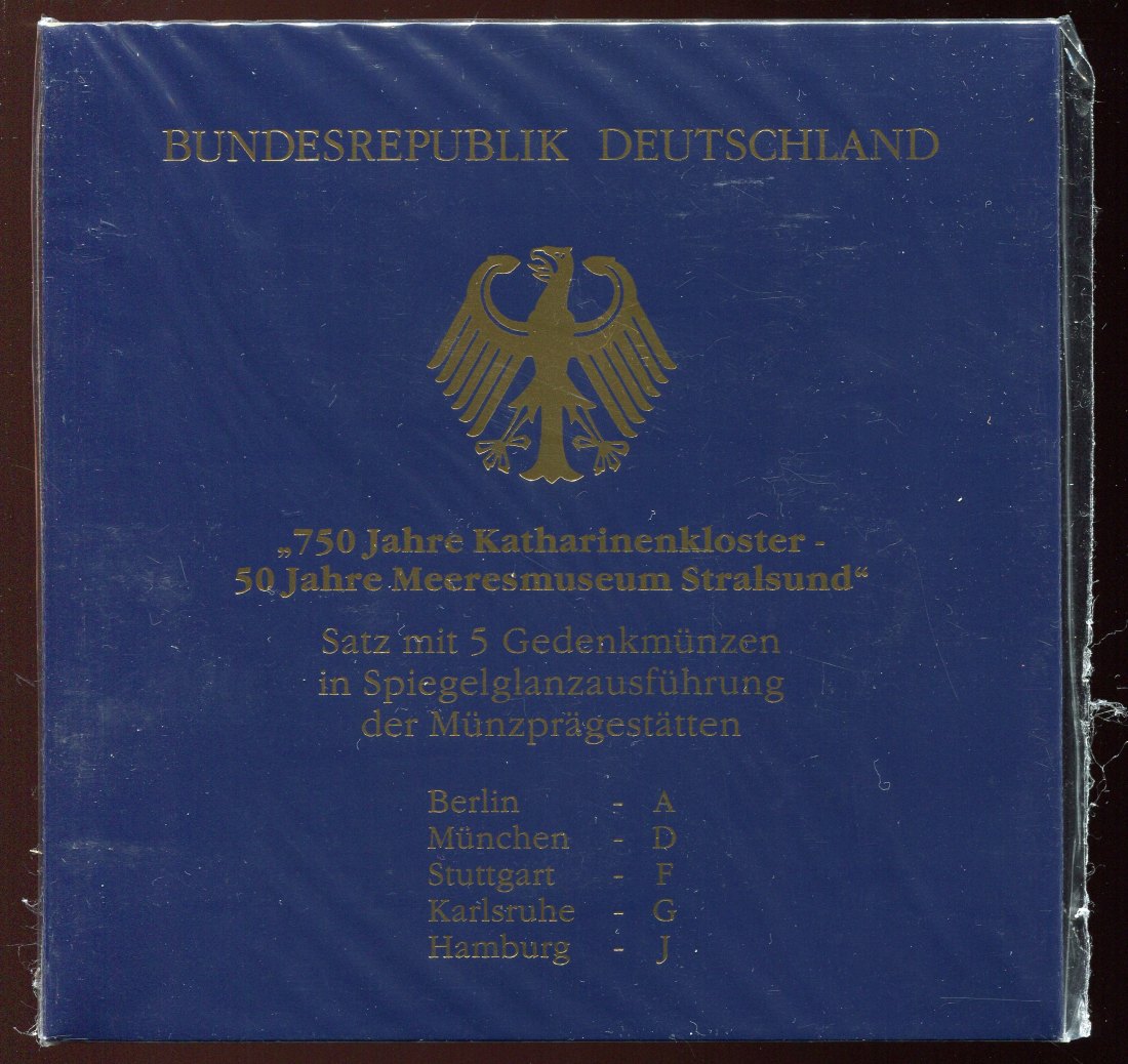 BRD 5x 10 DM Silbergedenkmünzen in Spiegelglanz 750 J. Katharinenkloster OVP