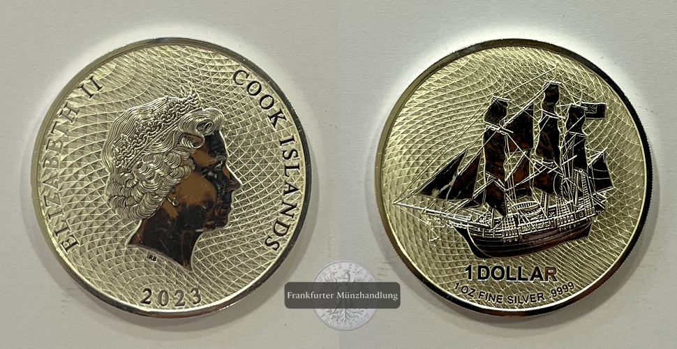  Cook Islands 1 Dollar 2023 Schiff Bounty New Generation FM-Frankfurt Feinsilber: 31,06g   