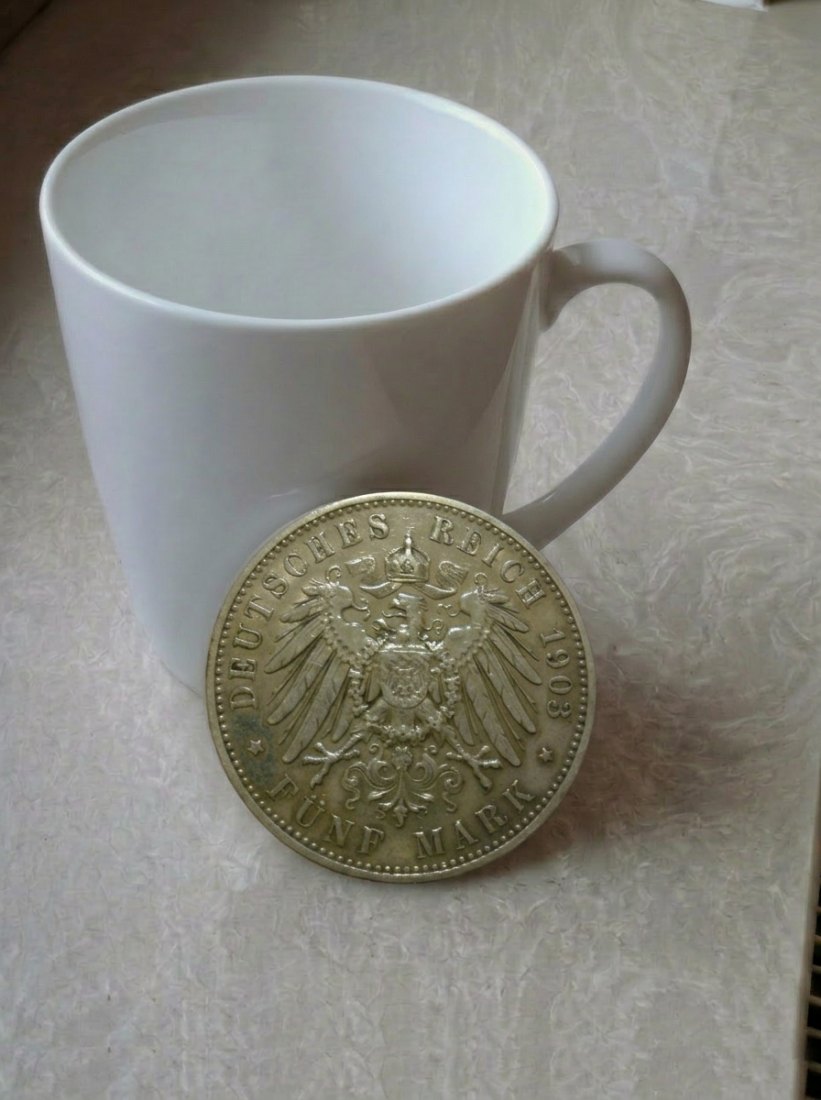  5 Mark 1903 Sachsen Münze König Georg Kaiserreich Top Orig   