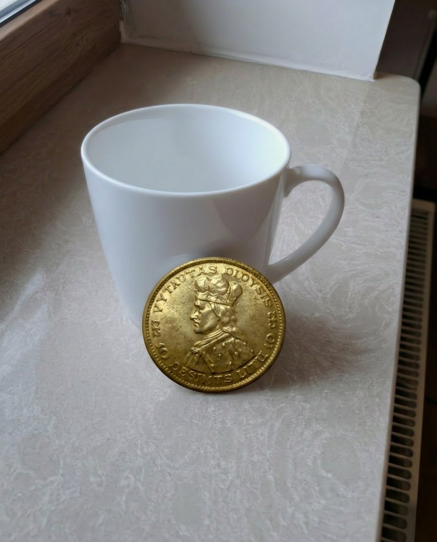  10 Litai 1936 Litauen Münze Vytautas Didysis Top Original   