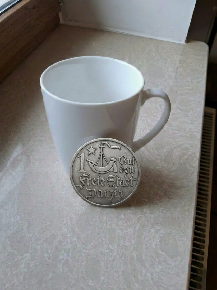 1 Gulden 1923 Danzig Münze Freie Stadt Top Original