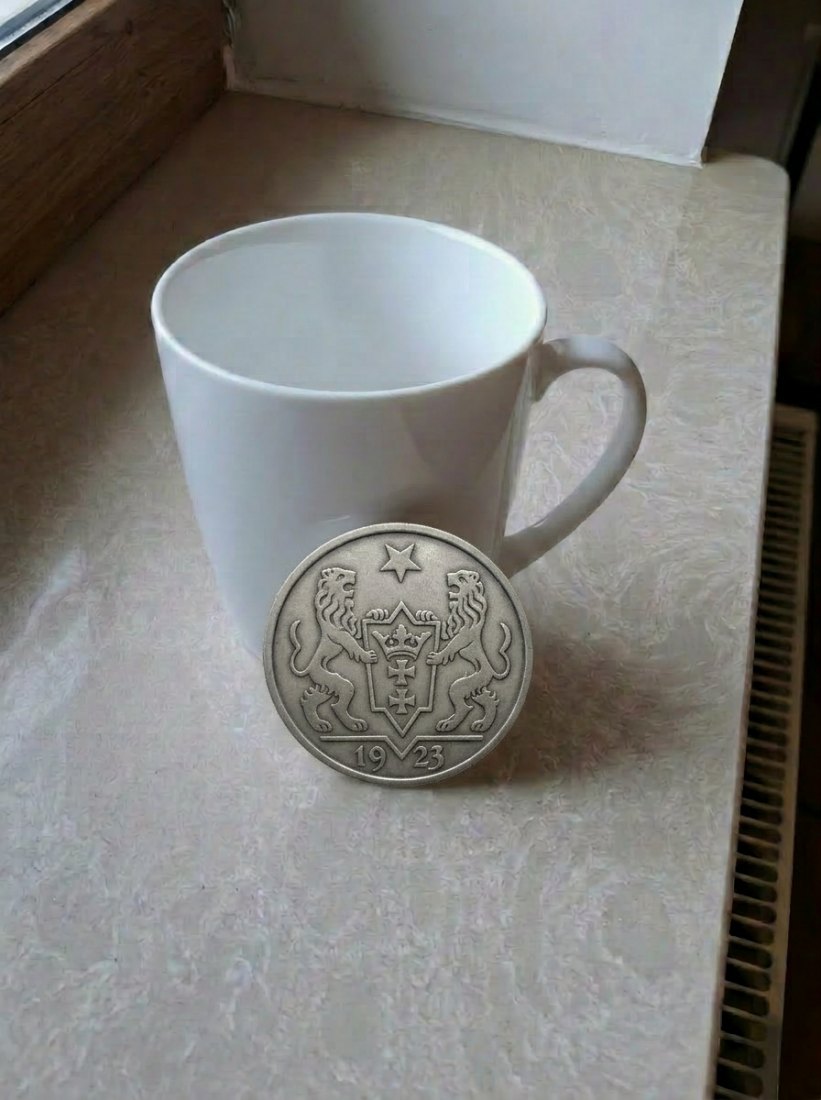  1 Gulden 1923 Danzig Münze Freie Stadt Top Original   