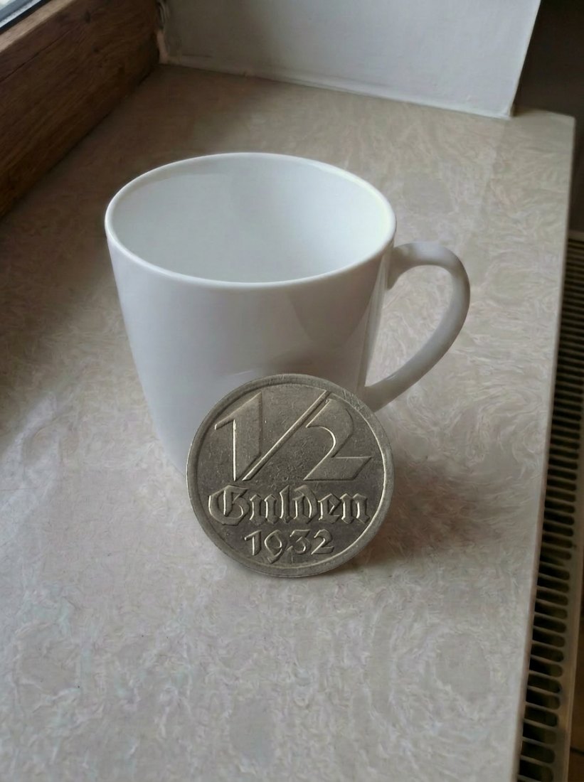 1/2 Gulden 1932 Danzig Münze Freie Stadt Top Original