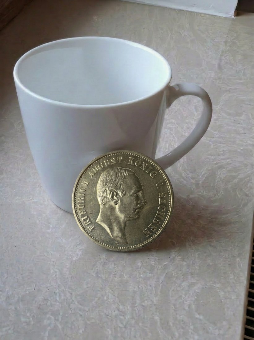 Sachsen 3 Mark 1912 E Friedrich August III. Kaiserreich Original