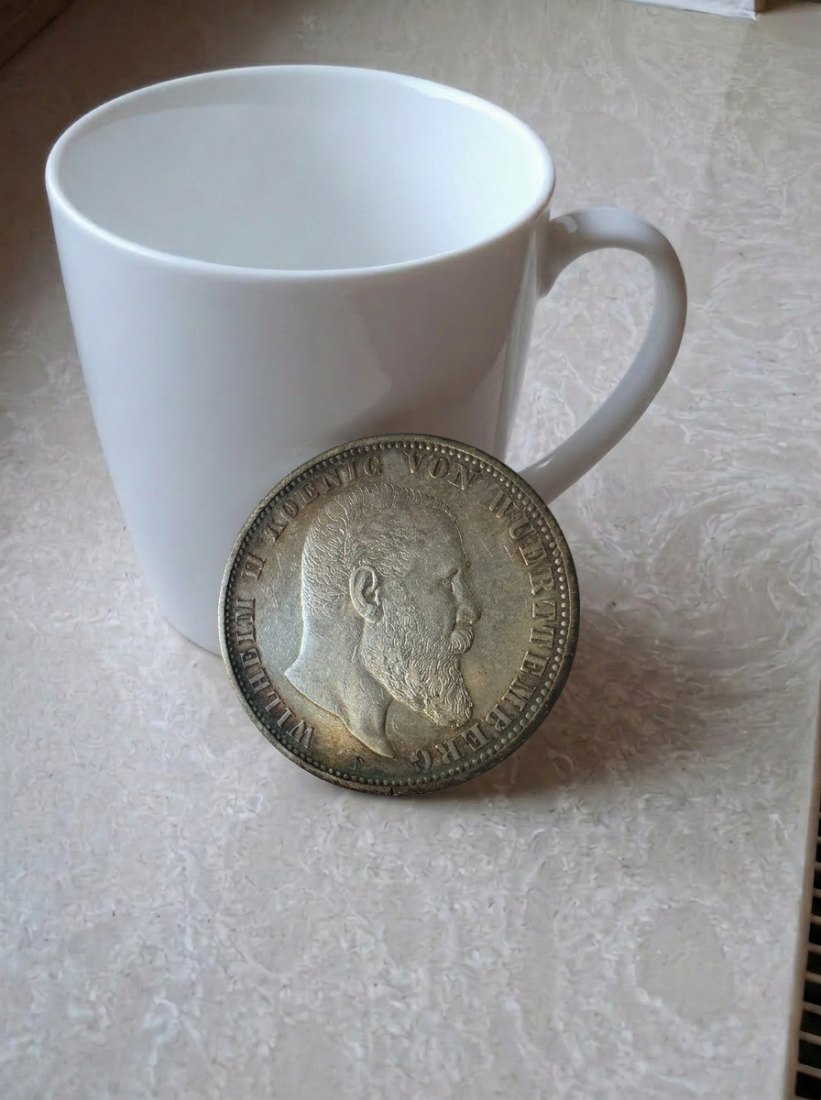 5 Mark 1901 F Württemberg Münze König Wilhelm II. Kaiserreich