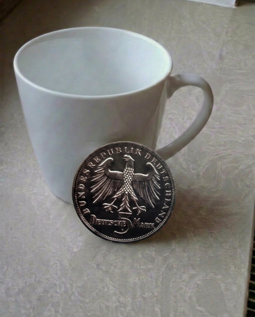  BRD 5 DM 1955 F Friedrich von Schiller 150. Todestag Silbermünze Rare Original   