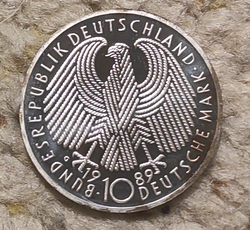  Deutschland 10 Mark 1989, SILBER, 40 Jahre BRD   