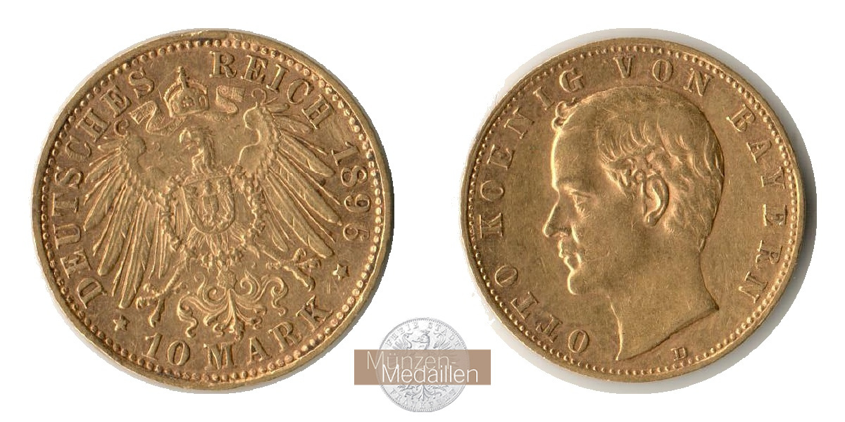 Deutsches Kaiserreich. Bayern, Otto. MM-Frankfurt Feingold: 3,58g 10 Mark 1896 D 